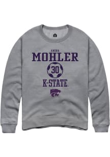 Andra Mohler  Rally K-State Wildcats Mens Graphite NIL Sport Icon Long Sleeve Crew Sweatshirt