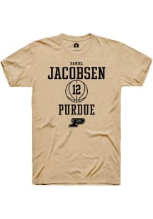 Daniel Jacobsen  Purdue Boilermakers Gold Rally NIL Sport Icon Short Sleeve T Shirt