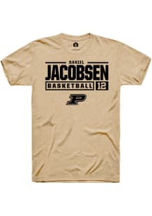 Daniel Jacobsen  Purdue Boilermakers Gold Rally NIL Stacked Box Short Sleeve T Shirt