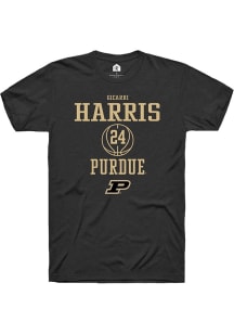 Gicarri Harris  Purdue Boilermakers Black Rally NIL Sport Icon Short Sleeve T Shirt