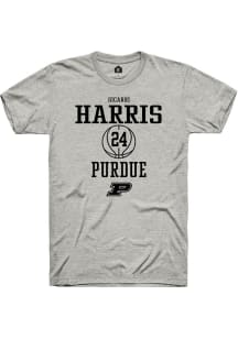 Gicarri Harris  Purdue Boilermakers Ash Rally NIL Sport Icon Short Sleeve T Shirt