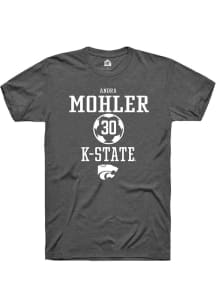 Andra Mohler  K-State Wildcats Dark Grey Rally NIL Sport Icon Short Sleeve T Shirt