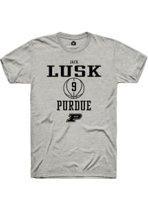 Jack Lusk  Purdue Boilermakers Ash Rally NIL Sport Icon Short Sleeve T Shirt