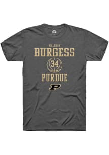 Raleigh Burgess  Purdue Boilermakers Dark Grey Rally NIL Sport Icon Short Sleeve T Shirt