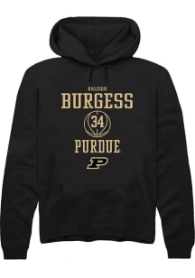 Raleigh Burgess  Rally Purdue Boilermakers Mens Black NIL Sport Icon Long Sleeve Hoodie