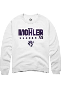Andra Mohler  Rally K-State Wildcats Mens White NIL Stacked Box Long Sleeve Crew Sweatshirt
