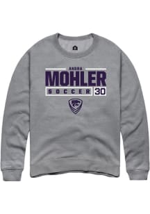 Andra Mohler  Rally K-State Wildcats Mens Graphite NIL Stacked Box Long Sleeve Crew Sweatshirt