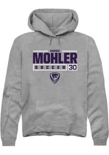 Andra Mohler  Rally K-State Wildcats Mens Graphite NIL Stacked Box Long Sleeve Hoodie