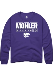 Andra Mohler  Rally K-State Wildcats Mens Purple NIL Stacked Box Long Sleeve Crew Sweatshirt