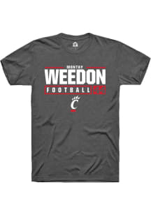 Montay Weedon  Cincinnati Bearcats Dark Grey Rally NIL Stacked Box Short Sleeve T Shirt