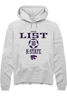 Porter List  Rally K-State Wildcats Mens White NIL Sport Icon Long Sleeve Hoodie