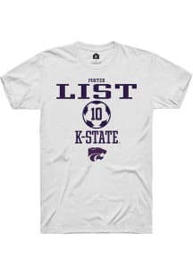 Porter List  K-State Wildcats White Rally NIL Sport Icon Short Sleeve T Shirt