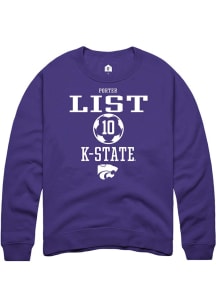 Porter List  Rally K-State Wildcats Mens Purple NIL Sport Icon Long Sleeve Crew Sweatshirt