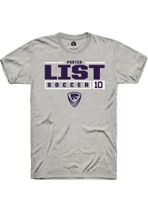Porter List  K-State Wildcats Ash Rally NIL Stacked Box Short Sleeve T Shirt