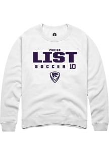 Porter List  Rally K-State Wildcats Mens White NIL Stacked Box Long Sleeve Crew Sweatshirt