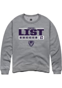 Porter List  Rally K-State Wildcats Mens Graphite NIL Stacked Box Long Sleeve Crew Sweatshirt