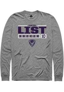 Porter List  K-State Wildcats Graphite Rally NIL Stacked Box Long Sleeve T Shirt