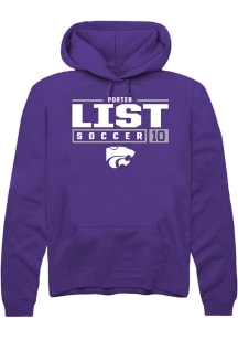 Porter List  Rally K-State Wildcats Mens Purple NIL Stacked Box Long Sleeve Hoodie