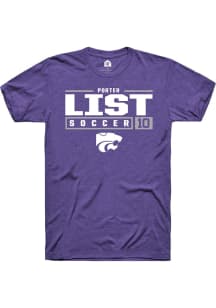 Porter List  K-State Wildcats Purple Rally NIL Stacked Box Short Sleeve T Shirt