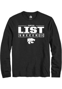 Porter List  K-State Wildcats Black Rally NIL Stacked Box Long Sleeve T Shirt