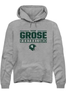 Aveon Grose  Rally Michigan State Spartans Mens Graphite NIL Stacked Box Long Sleeve Hoodie