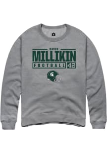 David Millikin  Rally Michigan State Spartans Mens Graphite NIL Stacked Box Long Sleeve Crew Sweat..