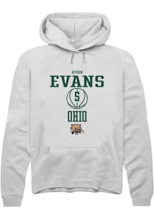 Ayden Evans  Rally Ohio Bobcats Mens White NIL Sport Icon Long Sleeve Hoodie