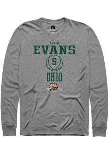 Ayden Evans  Ohio Bobcats Graphite Rally NIL Sport Icon Long Sleeve T Shirt