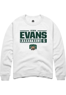 Ayden Evans  Rally Ohio Bobcats Mens White NIL Stacked Box Long Sleeve Crew Sweatshirt