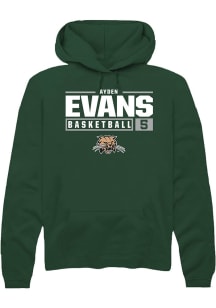 Ayden Evans  Rally Ohio Bobcats Mens Green NIL Stacked Box Long Sleeve Hoodie