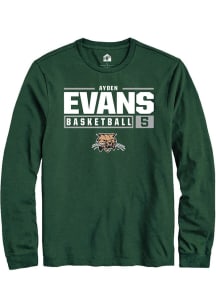 Ayden Evans  Ohio Bobcats Green Rally NIL Stacked Box Long Sleeve T Shirt