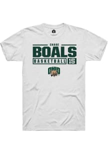 Chase Boals  Ohio Bobcats White Rally NIL Stacked Box Short Sleeve T Shirt