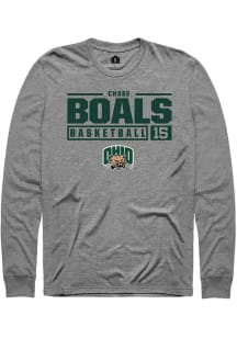 Chase Boals  Ohio Bobcats Graphite Rally NIL Stacked Box Long Sleeve T Shirt
