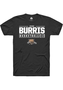 Jesse Burris  Ohio Bobcats Black Rally NIL Stacked Box Short Sleeve T Shirt