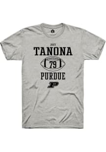 Joey Tanona  Purdue Boilermakers Ash Rally NIL Sport Icon Short Sleeve T Shirt