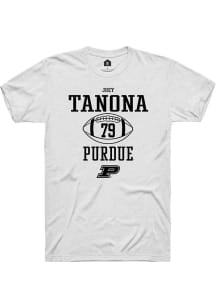 Joey Tanona  Purdue Boilermakers White Rally NIL Sport Icon Short Sleeve T Shirt