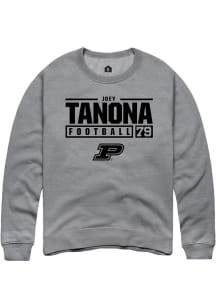 Joey Tanona  Rally Purdue Boilermakers Mens Graphite NIL Stacked Box Long Sleeve Crew Sweatshirt