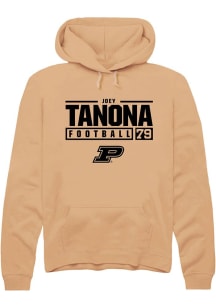 Joey Tanona  Rally Purdue Boilermakers Mens Gold NIL Stacked Box Long Sleeve Hoodie