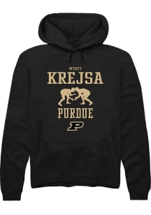 Wyatt Krejsa  Rally Purdue Boilermakers Mens Black NIL Sport Icon Long Sleeve Hoodie