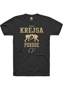 Wyatt Krejsa  Purdue Boilermakers Black Rally NIL Sport Icon Short Sleeve T Shirt