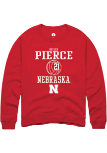 Skyler Pierce  Rally Nebraska Cornhuskers Mens Red NIL Sport Icon Long Sleeve Crew Sweatshirt