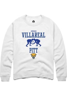 Jordan Villareal  Rally Pitt Panthers Mens White NIL Sport Icon Long Sleeve Crew Sweatshirt