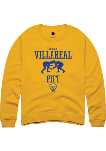 Jordan Villareal  Rally Pitt Panthers Mens Gold NIL Sport Icon Long Sleeve Crew Sweatshirt