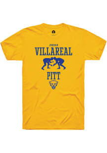 Jordan Villareal  Pitt Panthers Gold Rally NIL Sport Icon Short Sleeve T Shirt