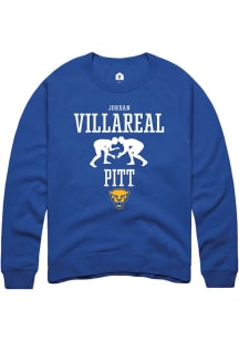 Jordan Villareal  Rally Pitt Panthers Mens Blue NIL Sport Icon Long Sleeve Crew Sweatshirt
