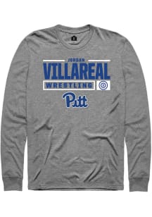 Jordan Villareal  Pitt Panthers Graphite Rally NIL Stacked Box Long Sleeve T Shirt