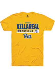 Jordan Villareal  Pitt Panthers Gold Rally NIL Stacked Box Short Sleeve T Shirt