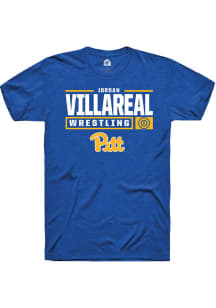 Jordan Villareal  Pitt Panthers Blue Rally NIL Stacked Box Short Sleeve T Shirt