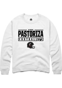 Aiden Pastoriza  Rally Cincinnati Bearcats Mens White NIL Stacked Box Long Sleeve Crew Sweatshirt
