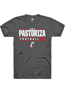 Aiden Pastoriza  Cincinnati Bearcats Dark Grey Rally NIL Stacked Box Short Sleeve T Shirt